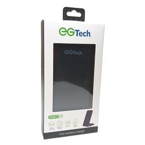 EG Tech Fast Wireless Charger Black Portable Foldable Double Coil Universal New